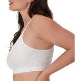 Bali DFCMBR Womens Bralette Pullover Wireless Breathable White Medium MWOT