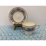 Bell Fine Bone China Made in England Cup & Saucer Multicolored Floral