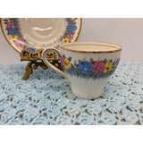 Bell Fine Bone China Made in England Cup & Saucer Multicolored Floral
