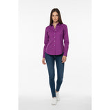 Tommy Hilfiger Women's Purple Stretch Long Sleeve Button Up Dress Shirt Size Small Cotton Blend