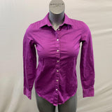 Tommy Hilfiger Women's Purple Stretch Long Sleeve Button Up Dress Shirt Size Small Cotton Blend