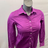 Tommy Hilfiger Women's Purple Stretch Long Sleeve Button Up Dress Shirt Size Small Cotton Blend