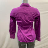 Tommy Hilfiger Women's Purple Stretch Long Sleeve Button Up Dress Shirt Size Small Cotton Blend