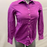 Tommy Hilfiger Women's Purple Stretch Long Sleeve Button Up Dress Shirt Size Small Cotton Blend