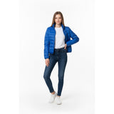 Aeropostale Women's Full Zip Puffer Coat Size Medium Blue Long Sleeve Polyester