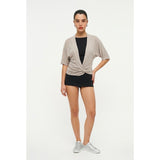 Kenzie Women's Gray Wrap Sweater Size XS Short Sleeve Open Front Rayon Blend
