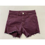 American Eagle Shorts Women's 2 Burgundy Super Super Stretch High Rise Shortie