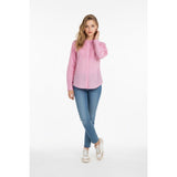 Levi Strauss Signature Women's small Mandarin Collar Pleated Blouse