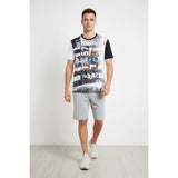 Reebok Men's Large Black White Graphic Polyester T Shirt