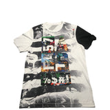 Reebok Men's Large Black White Graphic Polyester T Shirt