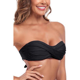 Ocean Blues Women's Bandeau Bikini Top Strapless Bathing Suit Tops XL Black NWT