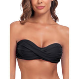 Ocean Blues Women's Bandeau Bikini Top Strapless Bathing Suit Tops XL Black NWT