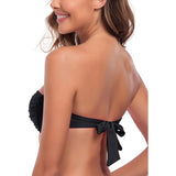Ocean Blues Women's Bandeau Bikini Top Strapless Bathing Suit Tops XL Black NWT