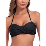 Ocean Blues Women's Bandeau Bikini Top Strapless Bathing Suit Tops XL Black NWT