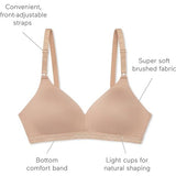 Warners WR1269-212 Cloud 9 Super Soft Wireless Comfort Bra Almond