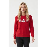 Jenny Buchanan Women's Large Red Crew Neck Long Sleeve Snowmen Fleece Sweatshirt