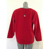 Jenny Buchanan Women's Large Red Crew Neck Long Sleeve Snowmen Fleece Sweatshirt