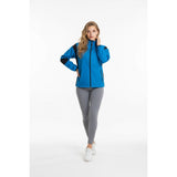 Running Room Polyester Jacket Women's Size XS Blue Black Long Sleeve Mock Full Zip Jacket
