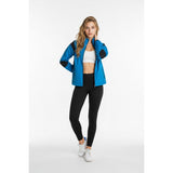 Running Room Polyester Jacket Women's Size XS Blue Black Long Sleeve Mock Full Zip Jacket