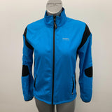 Running Room Polyester Jacket Women's Size XS Blue Black Long Sleeve Mock Full Zip Jacket