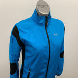 Running Room Polyester Jacket Women's Size XS Blue Black Long Sleeve Mock Full Zip Jacket