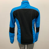 Running Room Polyester Jacket Women's Size XS Blue Black Long Sleeve Mock Full Zip Jacket