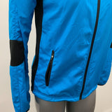 Running Room Polyester Jacket Women's Size XS Blue Black Long Sleeve Mock Full Zip Jacket
