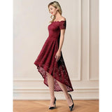 Dressystar Off Shoulder Hi-Lo Lace Wedding Guest Dress Large NWT