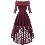 Dressystar Off Shoulder Hi-Lo Lace Wedding Guest Dress Large NWT
