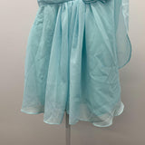 Women's 1 Shoulder Dress Size 6 Blue Front Pleated Polyester Dress