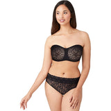 Wacoal 854205 Halo Lace Strapless Underwire Bra Black w/straps