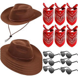 Newcotte 18 Pcs Western Cowboy Hat Costume Party Set NEW