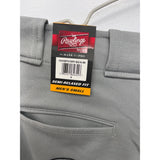 Rawlings mens Semi-Relaxed Full Length Baseball Pants Piped Gray/Navy Small NEW