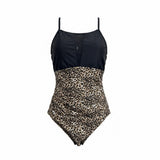 Relleciga One-piece Swimsuit R2130-518 Women's Medium Black/Leopard NWT