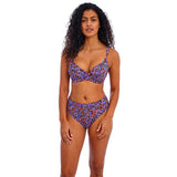 Freya Swim AS205602LED Santiago Nights Leopard Plunge Bikini Top Size 30D NWT