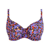 Freya Swim AS205602LED Santiago Nights Leopard Plunge Bikini Top Size 30D NWT