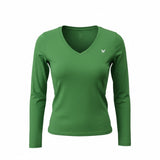 Abercrombie Kids Girls Large Green Long Sleeve V Neck Cotton Logo T Shirt