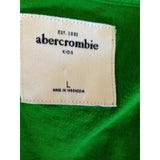 Abercrombie Kids Girls Large Green Long Sleeve V Neck Cotton Logo T Shirt