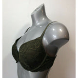 La Senza Women's Size 32DD Padded Push Up Underwire Green Lace Bra