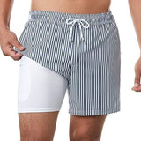 BRISIRA Mens 42 5XL Swim Trunks Shorts  Men Quick Dry 5 inch Compression Liner Zipper Pocket
