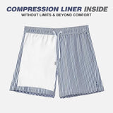 BRISIRA Mens 42 5XL Swim Trunks Shorts  Men Quick Dry 5 inch Compression Liner Zipper Pocket