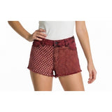 Love Sick Cut Off Red Shorts Women's Size 7 Checkered Board Polka Dot Low Rise