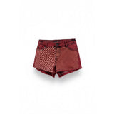 Love Sick Cut Off Red Shorts Women's Size 7 Checkered Board Polka Dot Low Rise