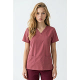 NiaaHinn Women's Scrub Top Small V Neck Rose Pink NEW