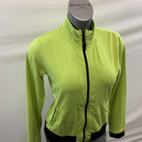 Danskin Full Zip Jacket Women's Medium Green Long Sleeve Polyester Blend Mock Neck