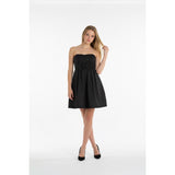 Jessica McClintock Bow Front Strapless Formal Black Dress Women's 2 Poly/Spandex