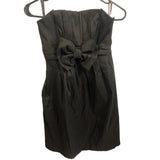 Jessica McClintock Bow Front Strapless Formal Black Dress Women's 2 Poly/Spandex