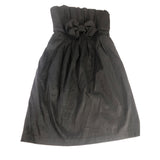Jessica McClintock Bow Front Strapless Formal Black Dress Women's 2 Poly/Spandex
