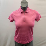 IZod Women's Pink Short Sleeve Collared Golf Climate Zone Engineered T-Shirt Size Small Polyester