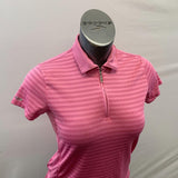 IZod Women's Pink Short Sleeve Collared Golf Climate Zone Engineered T-Shirt Size Small Polyester